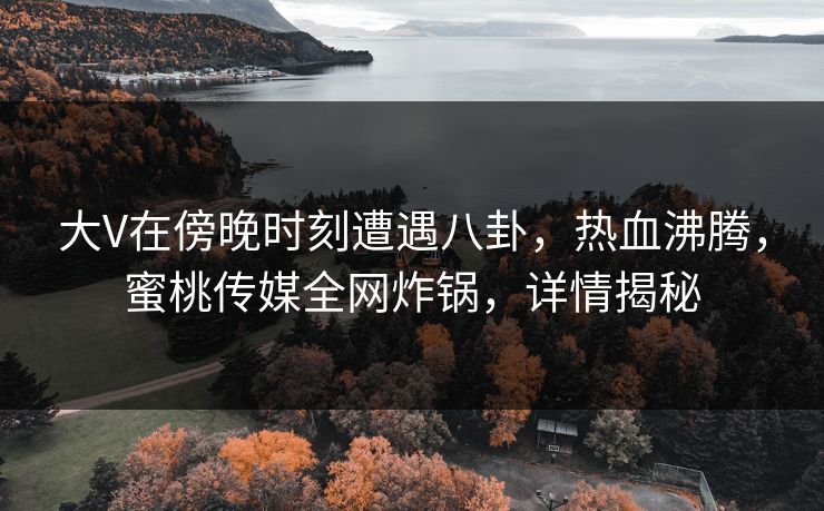 大V在傍晚时刻遭遇八卦，热血沸腾，蜜桃传媒全网炸锅，详情揭秘