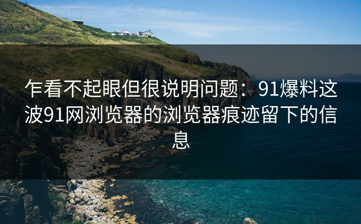乍看不起眼但很说明问题:91爆料这波91网浏览器的浏览器痕迹留下的信息 乍看不起眼但很说明问题:91爆料这波91网浏览器的浏览器痕迹留下的信息